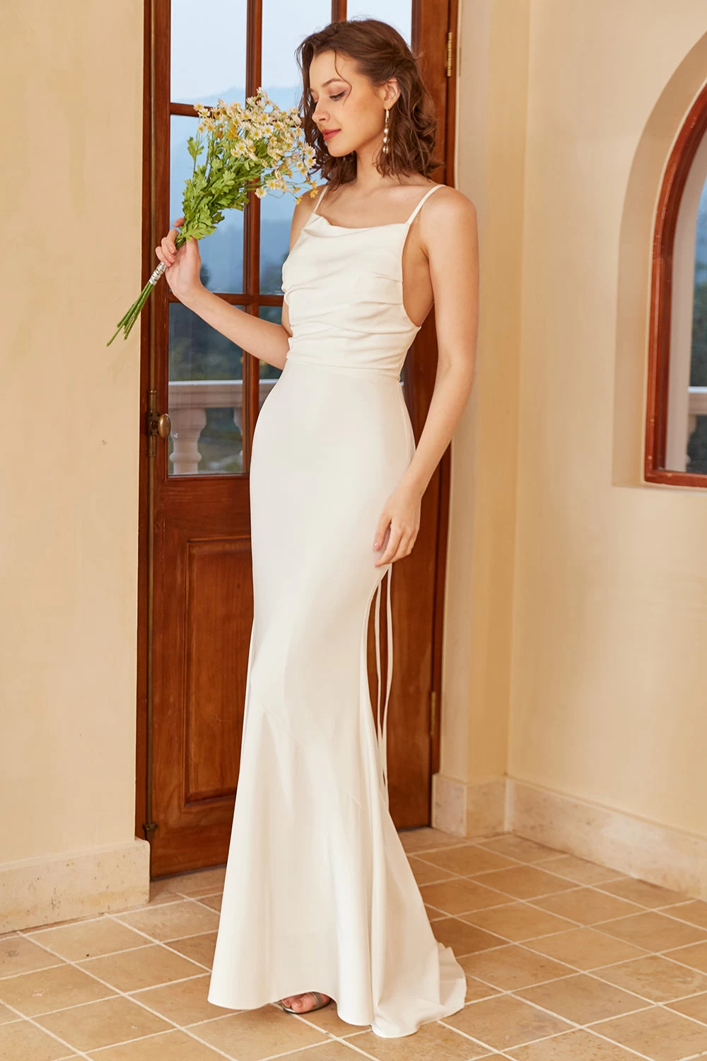 Simple Mermaid Boho Robe De Mariée 6 Simple Mermaid Boho Robe De Mariée – Image 4