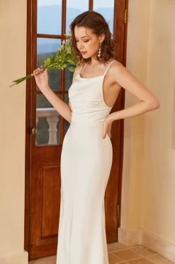 Simple Mermaid Boho Robe De Mariée 10 Simple Mermaid Boho Robe De Mariée -Zapaka 03004916 White 6