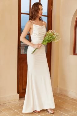 Simple Mermaid Boho Robe De Mariée 12 Simple Mermaid Boho Robe De Mariée -Zapaka 03004916 White 7