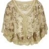 Zapaka Cape à Paillettes Ivoire Style Rétro Des Années 1920