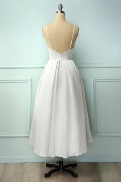 Robe Mi-longue Blanche à Bretelles Spaghetti -Zapaka 19101202867 13889d54 799c 4416 9884 861b23216b31