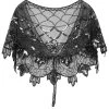 Zapaka Cape Femme Paillettes Fleur Noire Années 1920 -Zapaka 1920s Black Flower Sequin Women Cape