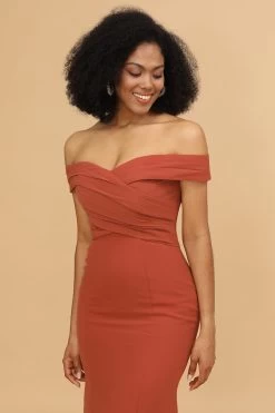 Terrocotta Mermaid Long Chiffon Robe De Demoiselle D’honneur -Zapaka 28009008 20 5