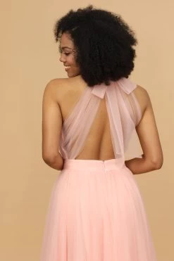 Une Ligne Halter Blush Longue Robe Demoiselle D’honneur 11 Une Ligne Halter Blush Longue Robe Demoiselle D’honneur -Zapaka 28009029 20 9
