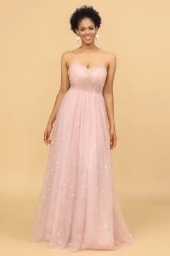 Une Ligne Spaghetti Straps Blush Longue Robe Demoiselle D’honneur -Zapaka 28009030 20 1