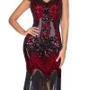 Robe Col En V Sans Manche à Franges Avec Paillettes Rouge -Zapaka 450d6cea 7993 43ef a124 38b12f37d38b