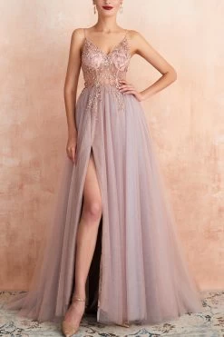 Robe Trapèze En Tulle Bleu Gris Et Col En V -Zapaka 46359greypink 1024x1024 2x 18913103 908f 48a4 92af 75de2c49693a