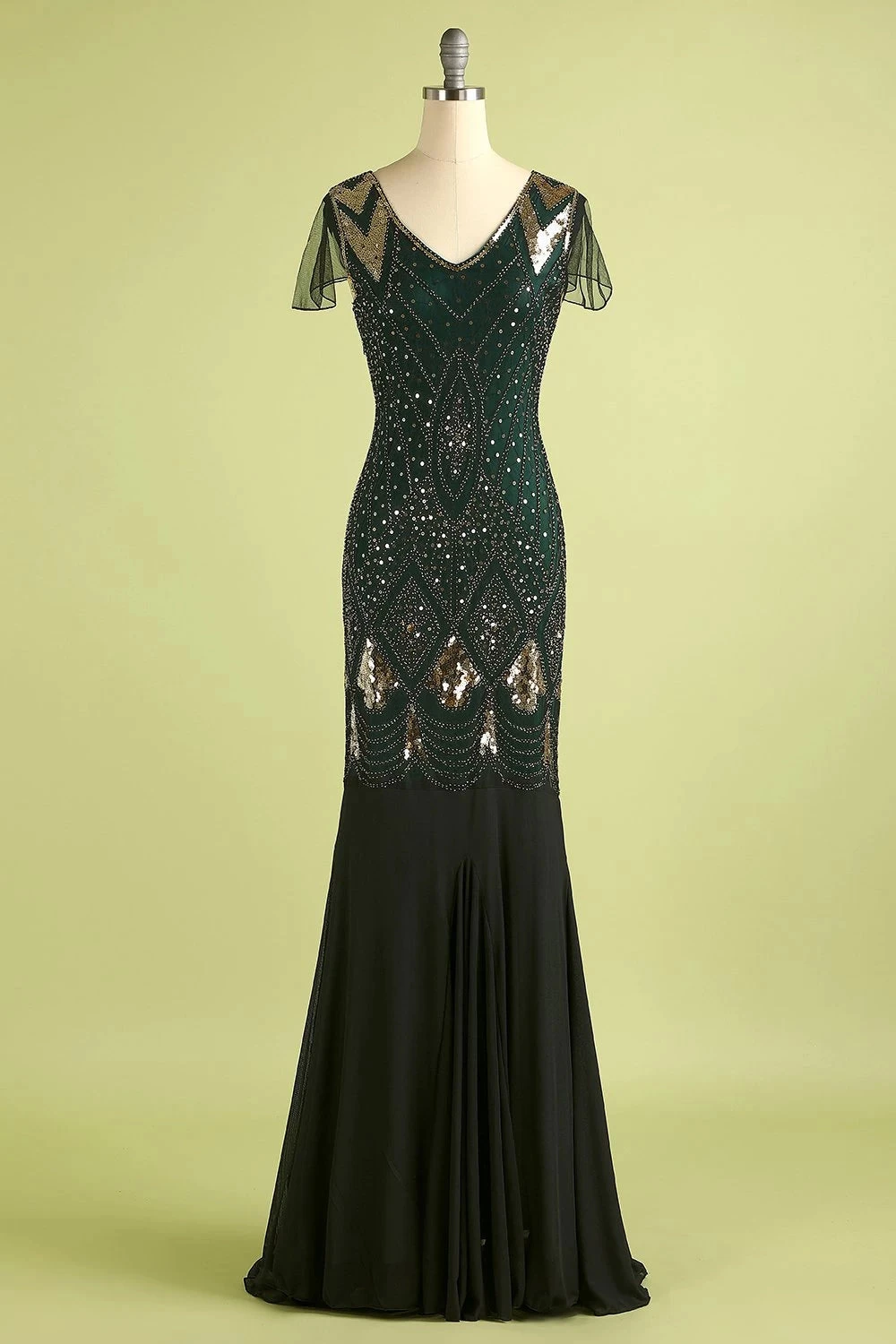 Robe Noire Années 1920 Sirène Avec Paillettes 14 Robe Noire Années 1920 Sirène Avec Paillettes – Image 12