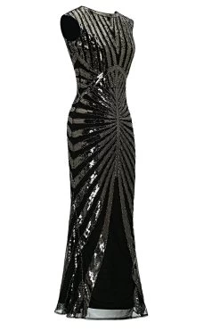 Robe Sirène Noire Année 1920 Gatsby Flapper Avec Paillette -Zapaka 8d092d17 b46a 46de 95e1 9945d98b1d68