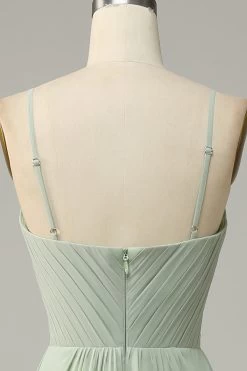 Robe De Demoiselle D'honneur Sans Manches à Bretelles Spaghetti Dusty Sage -Zapaka 91332 Dusty Sage 6