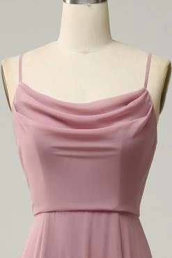 Spaghetti Straps Une Ligne Sans Manches Longue Robe De Demoiselle D’honneur 11 Spaghetti Straps Une Ligne Sans Manches Longue Robe De Demoiselle D’honneur -Zapaka AHQX20235 20Dusty 20Rose 20 8