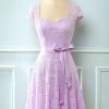 Robe En Dentelle à Manches Courtes 1 Robe En Dentelle à Manches Courtes -Zapaka AUP0026Lavender 1 first