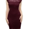 Robe En Dentelle Burgundy Bodycon -Zapaka AUP1008Burgundy