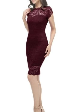 Robe En Dentelle Burgundy Bodycon 17 Robe En Dentelle Burgundy Bodycon -Zapaka AUP1008Burgundy3
