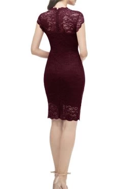 Robe En Dentelle Burgundy Bodycon 18 Robe En Dentelle Burgundy Bodycon -Zapaka AUP1008Burgundy4