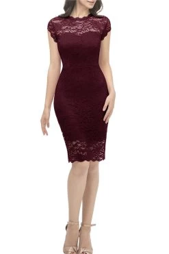 Robe En Dentelle Burgundy Bodycon 19 Robe En Dentelle Burgundy Bodycon -Zapaka AUP1008Burgundy5