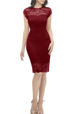 Robe Bodycon En Dentelle De Raisin 23 Robe Bodycon En Dentelle De Raisin -Zapaka AUP1008DarkRed5