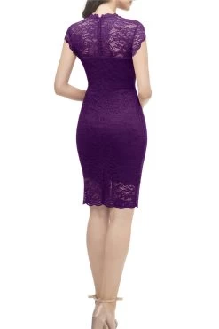 Robe De Fête Blush Lace Bodycon -Zapaka AUP1008Purple4