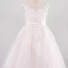 Robe De Fille à Fleurs Rose Pâle Avec Appliques -Zapaka BDE009 Light Pink 1 first