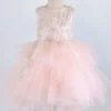 Jewel Pink Tulle Flower Girl Robe Avec Appliques -Zapaka BDE053 Pink 1 first