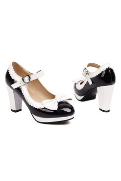 Noir Pointu Orteil Réglable Sangle Vintage Chaussures