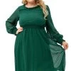 Taille Plus Robe Décontractée Verte -Zapaka CGGXH0092 Green 1 first