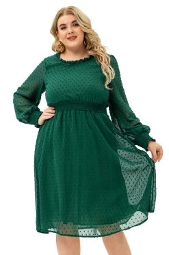 Taille Plus Robe Décontractée Verte
