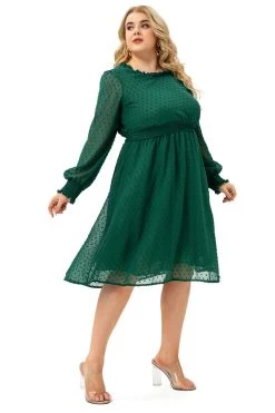 Taille Plus Robe Décontractée Verte -Zapaka CGGXH0092 Green 4