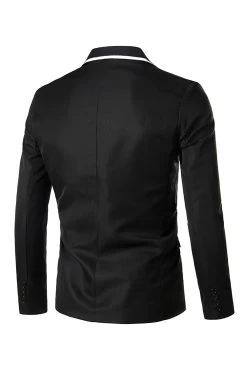 Revers à Encoches Roses Blazer De Bal Pour Hommes -Zapaka CGGXH01026 Black 2