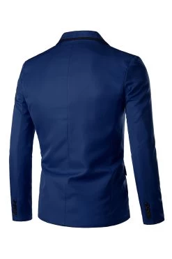 Revers à Encoches Roses Blazer De Bal Pour Hommes -Zapaka CGGXH01026 Dark Blue 2