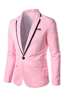 Revers à Encoches Roses Blazer De Bal Pour Hommes