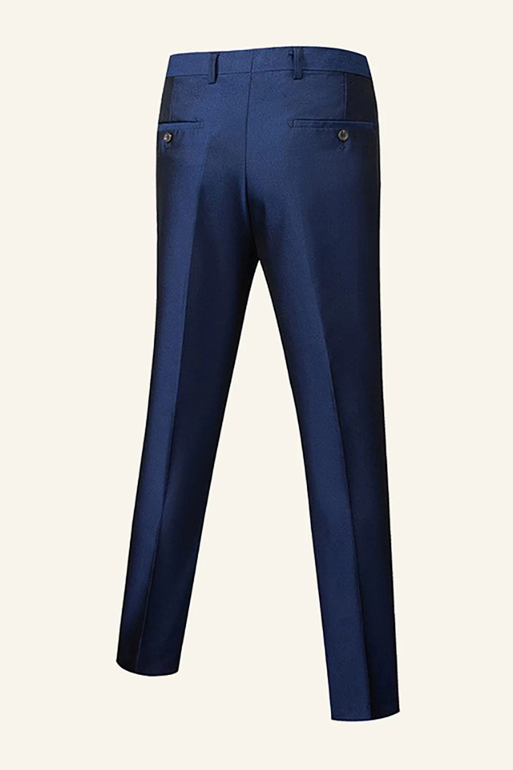 Châle Bleu Foncé Revers 3 Pièces Costumes De Mariage Pour Hommes 6 Châle Bleu Foncé Revers 3 Pièces Costumes De Mariage Pour Hommes – Image 4