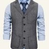 Peak Lapel Single Breasted Men’s Suit Vest 1 Peak Lapel Single Breasted Men’s Suit Vest -Zapaka CGGXH01049 20Grey 20 1