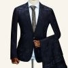 Costume Pour Homme 2 Pièces à Revers Cranté Bleu Foncé -Zapaka CGGXH01087 Dark Blue 1