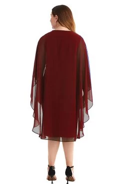 Taille Plus Royal Blue Robe Mère De La Mariée Avec Cape -Zapaka CGGXH0108 Purplish 2