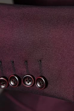 Bourgogne Notch Lapel 3 Pièces Costume Homme 13 Bourgogne Notch Lapel 3 Pièces Costume Homme -Zapaka CGGXH01107 Burgundy 6