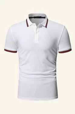 Coupe Ajustée Manches Courtes Polo Marine -Zapaka CGGXH01300 White 1