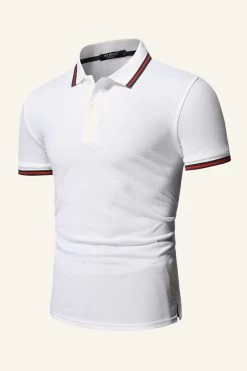 Coupe Ajustée Manches Courtes Polo Marine -Zapaka CGGXH01300 White 3