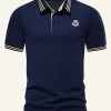 Coupe Slim Bleu Marine Manches Courtes Polo -Zapaka CGGXH01302 Navy 1