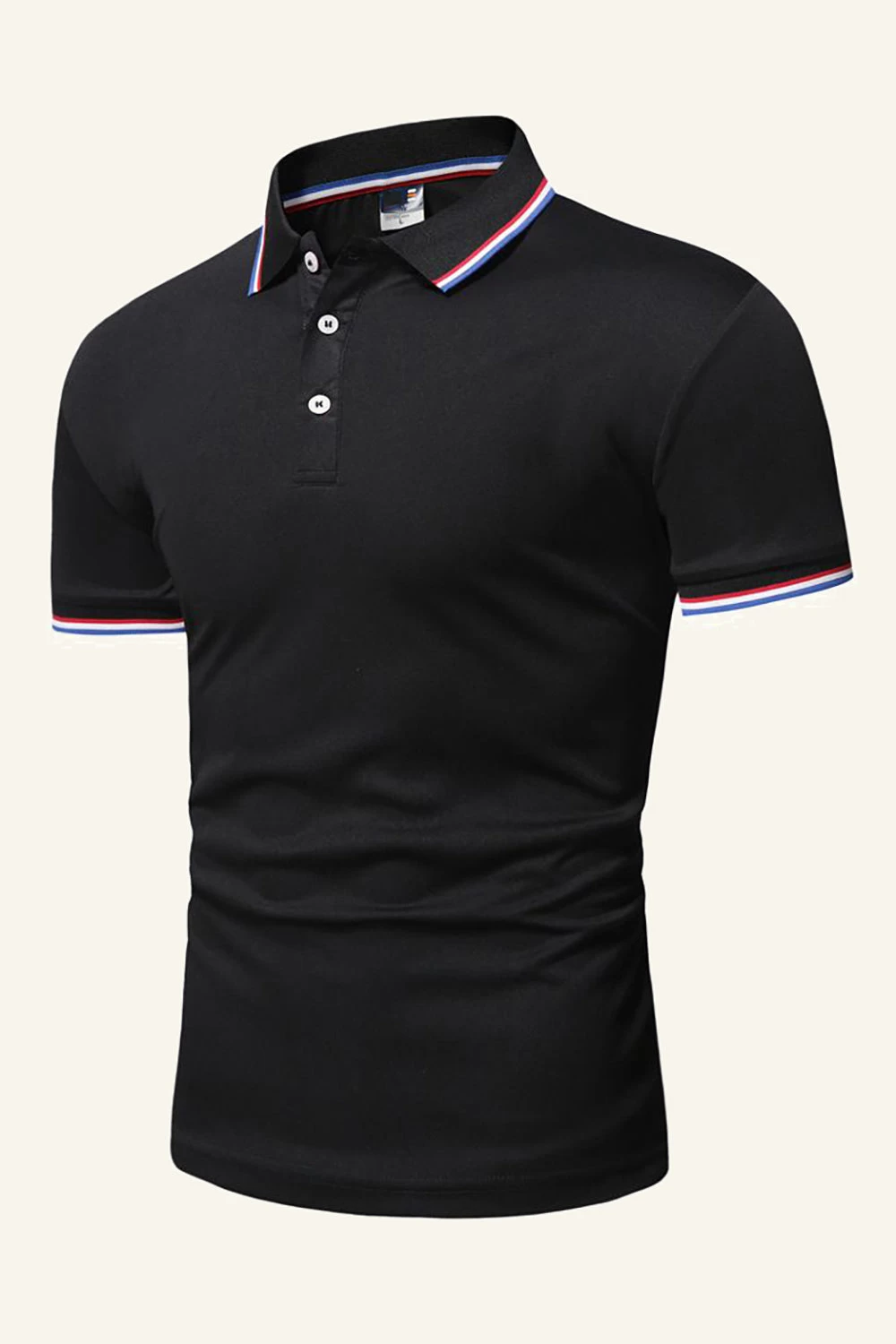 Polo Décontracté En Coton Noir Pour Hommes 5 Polo Décontracté En Coton Noir Pour Hommes – Image 3