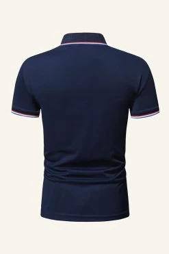 Polo Décontracté En Coton Noir Pour Hommes 16 Polo Décontracté En Coton Noir Pour Hommes -Zapaka CGGXH01303 Navy 2