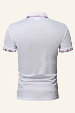 Polo Décontracté En Coton Noir Pour Hommes 19 Polo Décontracté En Coton Noir Pour Hommes -Zapaka CGGXH01303 White 2
