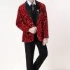 Sparkly Red Sequins Boys' 3 Piece Ensemble De Costume Formel Pour Garçons -Zapaka CGGXH01320 Red 1