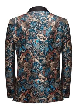 Floral Shawl Lapel Blazer Homme 8 Floral Shawl Lapel Blazer Homme -Zapaka CGGXH0250 Multicolor 2