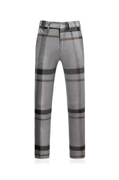 Grey Stripe Notched Lapel Homme 3 Pièces Costumes -Zapaka CGGXH0267 Grey 4 80155bee 4b4c 40fb 9a34 69b1e6cebded