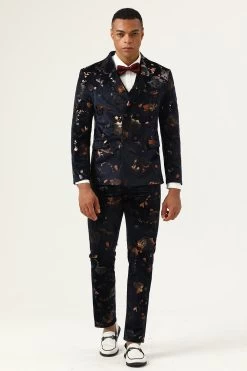 Revers Noir à Double Poitrine Costumes De Bal Pour Hommes