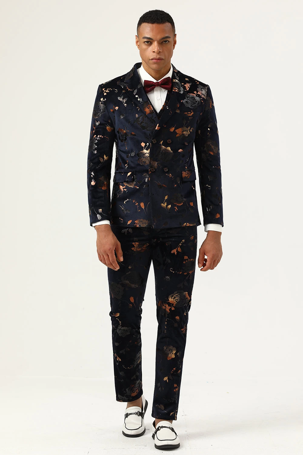 Revers Noir à Double Poitrine Costumes De Bal Pour Hommes 3 Revers Noir à Double Poitrine Costumes De Bal Pour Hommes