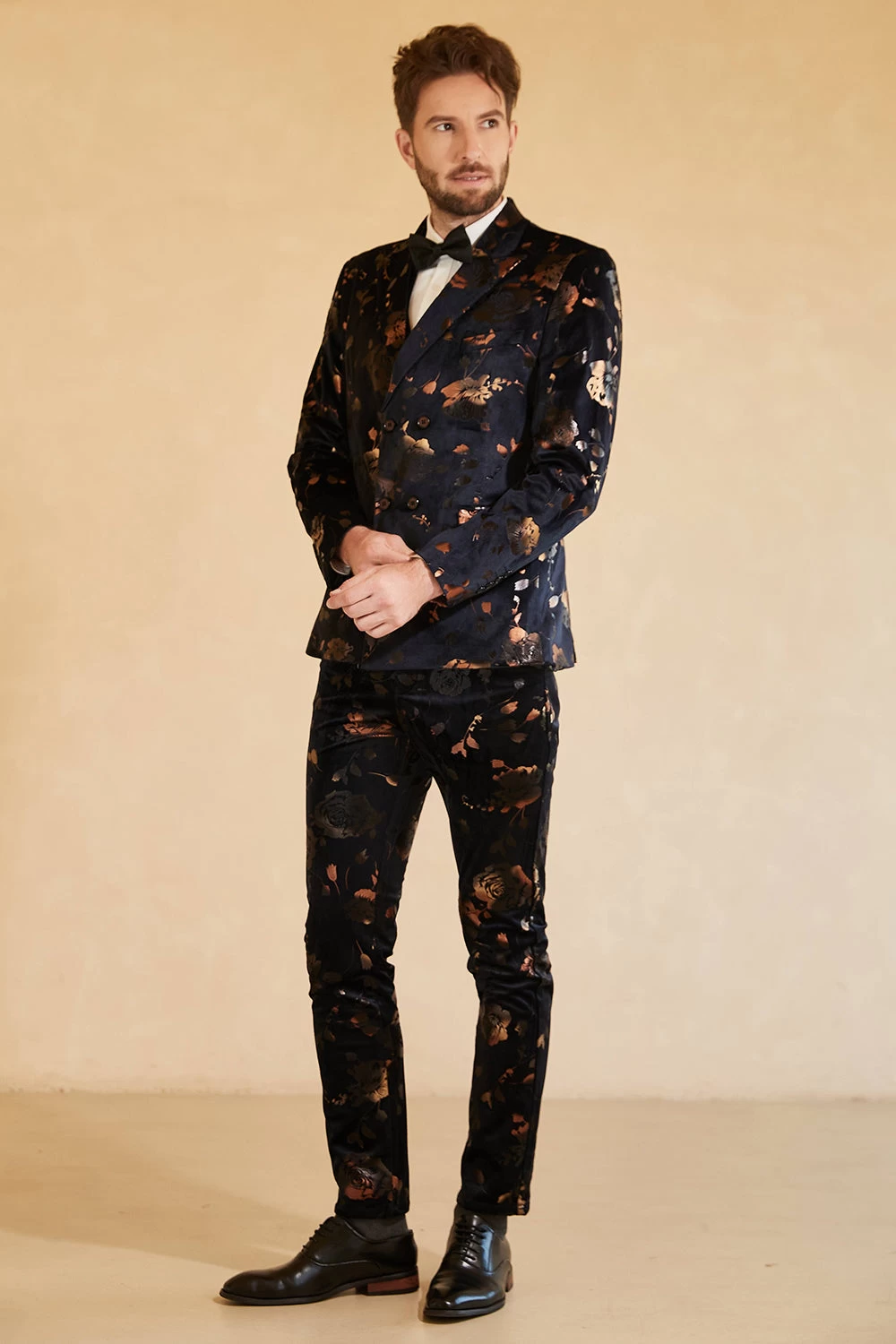 Revers à Double Poitrine Costumes De Mariage Pour Hommes Noirs 5 Revers à Double Poitrine Costumes De Mariage Pour Hommes Noirs – Image 3