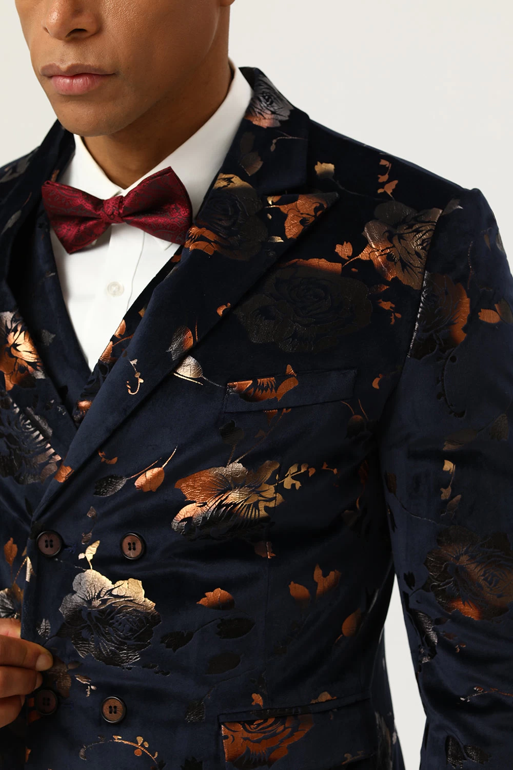 Revers Noir à Double Poitrine Costumes De Bal Pour Hommes 8 Revers Noir à Double Poitrine Costumes De Bal Pour Hommes – Image 6