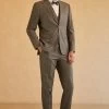 Grey Peak Revers Mariage Homme Costume -Zapaka CGGXH0753 Grey 4